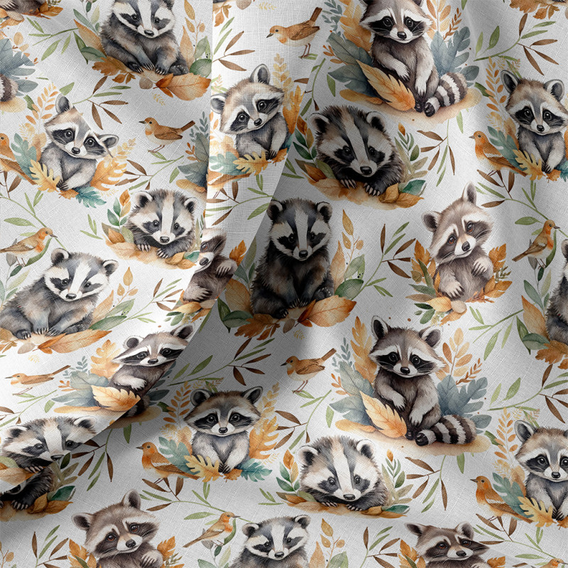 Printed Cotton BLAISE White / Orange